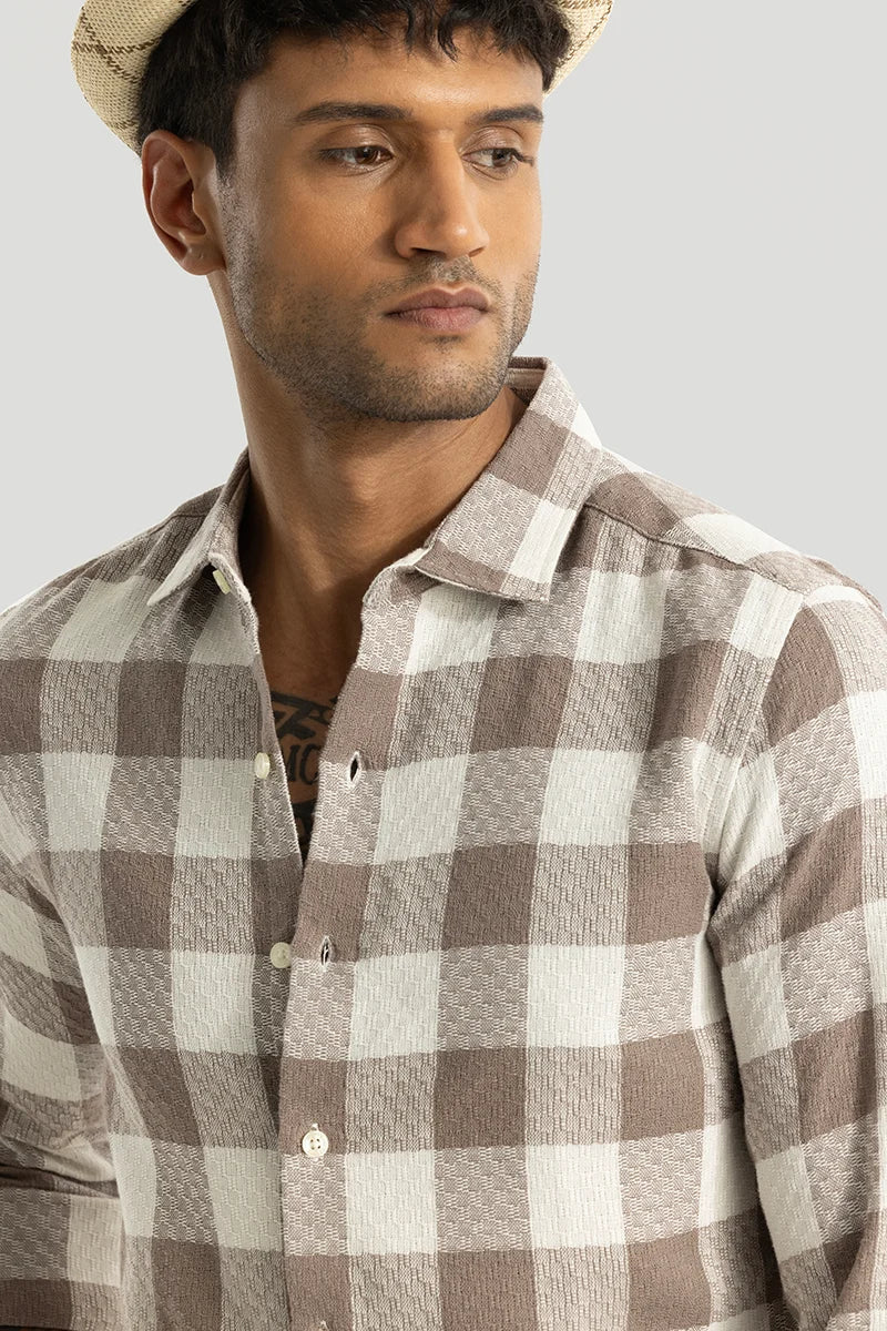 Armor Light Brown Checks Shirt