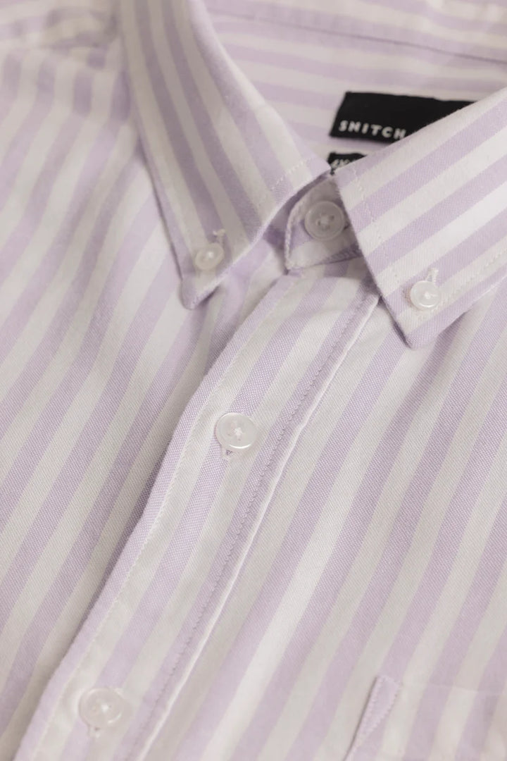 Fortunato Lavender Stripes Plus Size Shirt