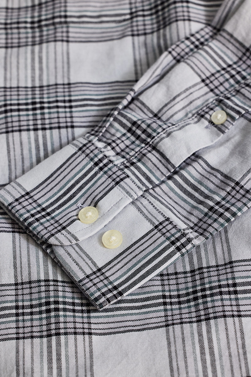 Off White Checks Slim Fit Shirt