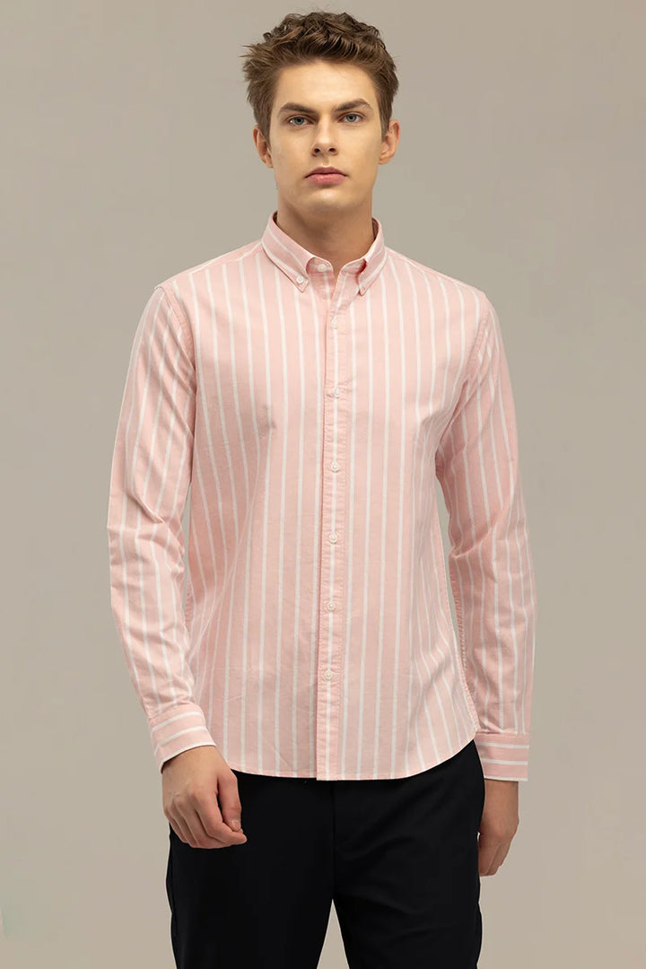 Bodil Peach Striped Shirt