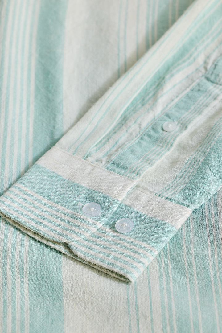 Aquamarine Stripes Linen Shirt