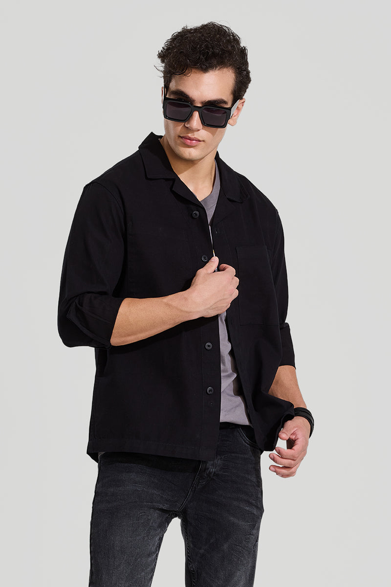 Black Relaxed Fit Overshirt