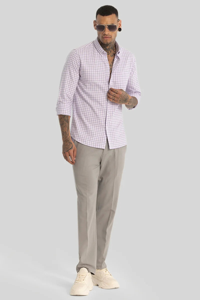 Lavender Gingham Checks Shirt