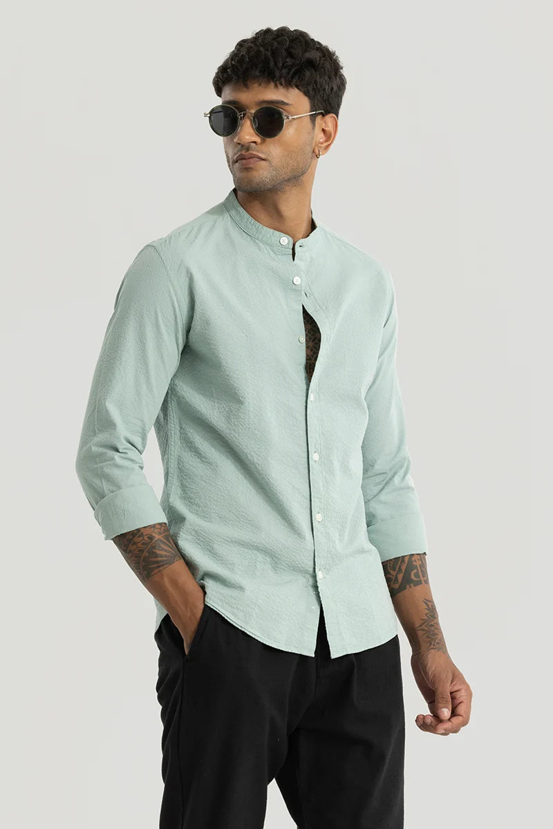 Elevate Green Plain Shirt