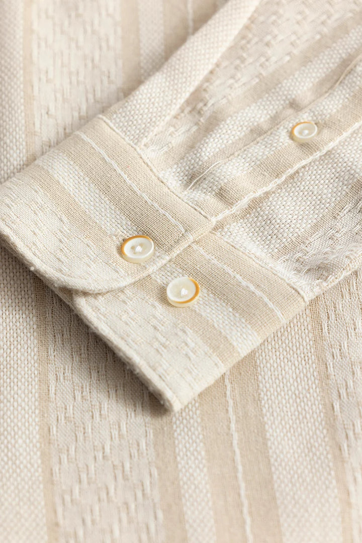 Yves Cream Stripes Linen Shirt