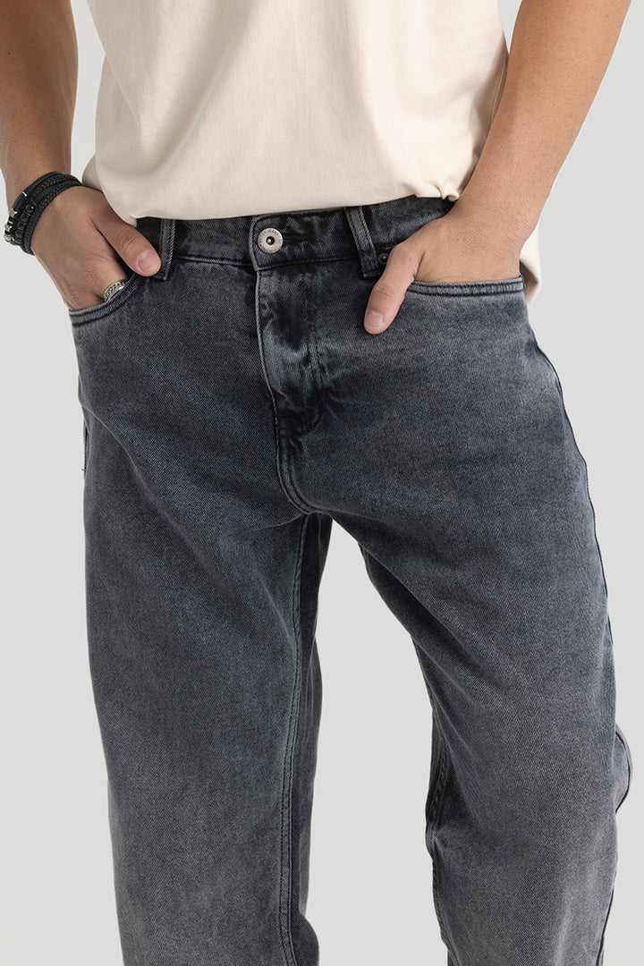 Light Grey Plain Relaxed Fit Jeans