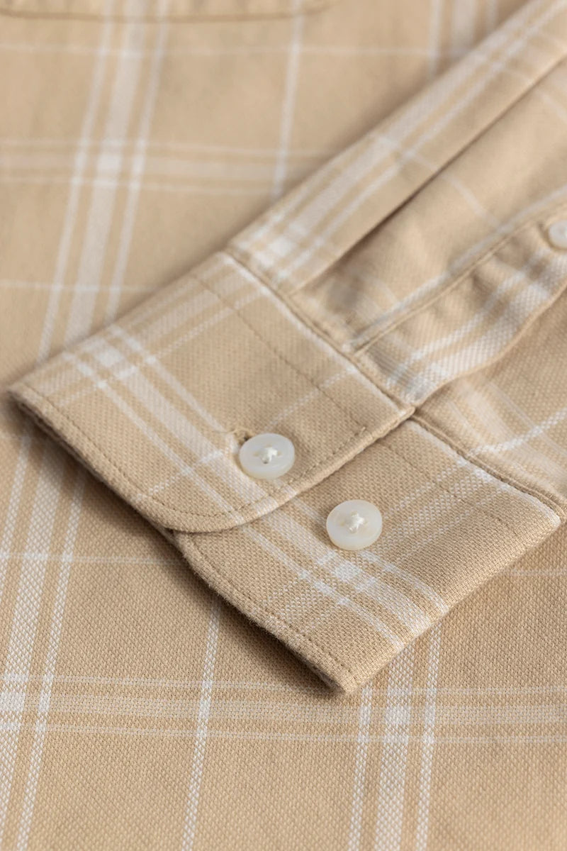 Enzo Beige Checks Shirt