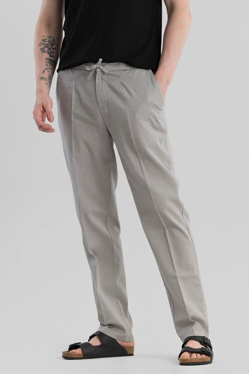 Nova Grey Linen Blend Trouser