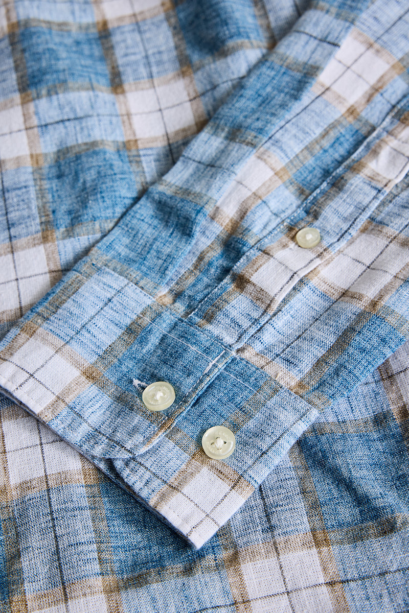 Blue Checks Linen Shirt