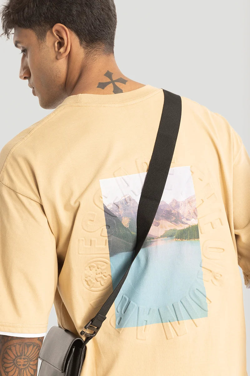 Escape The Ordinary Beige Oversized T-Shirt