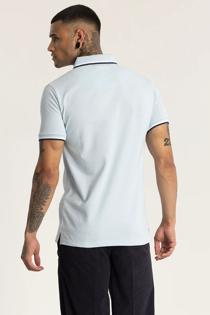 Light Blue Slim Fit Polo T-Shirt