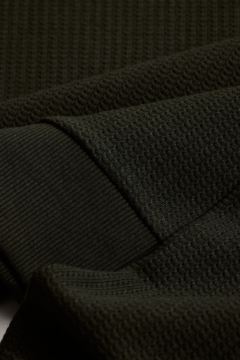 Olive Textured Sweatshirt