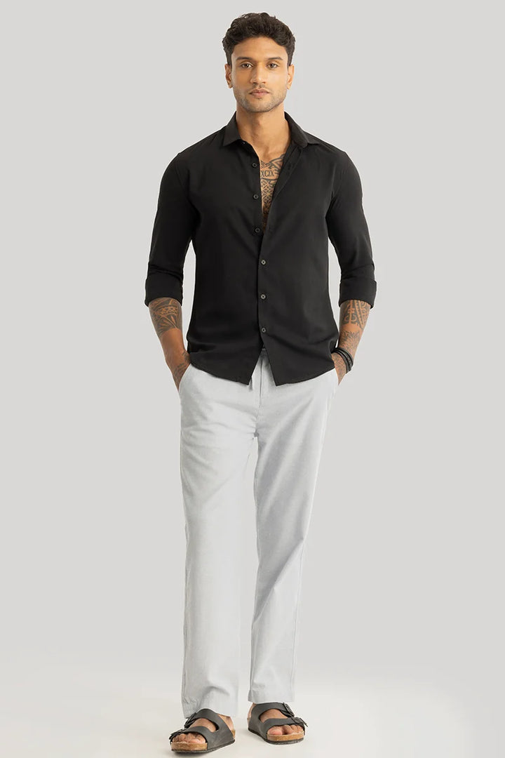 Anselmo Black Self-Design Shirt