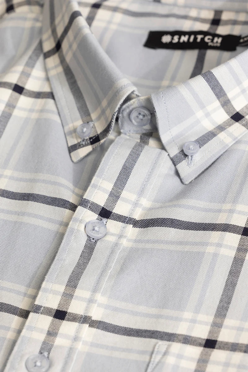 Riccardo Light Blue Checks Plus Size Shirt