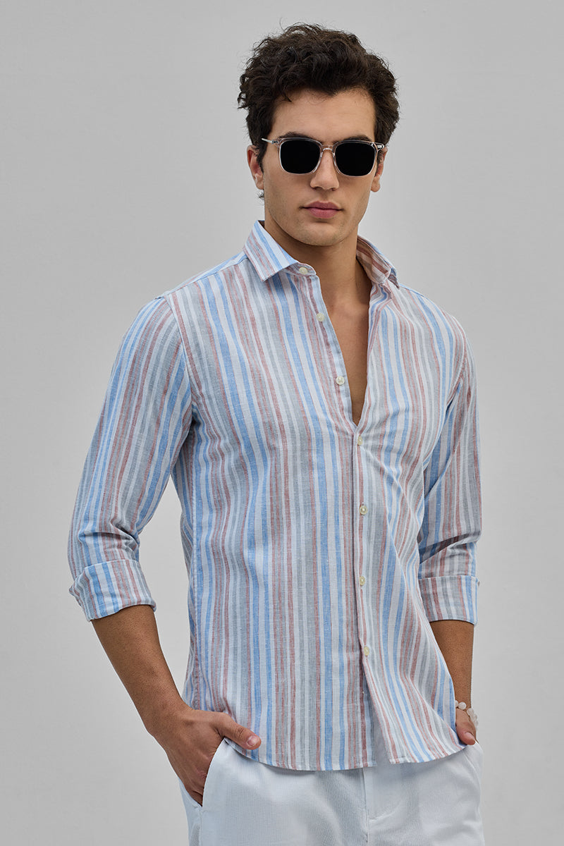 Light Pink Stripes Slim Fit Shirt