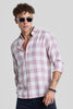 Lilac Checks Linen Blend Shirt