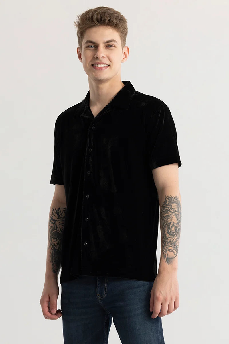 Morten Black Velvet Shirt