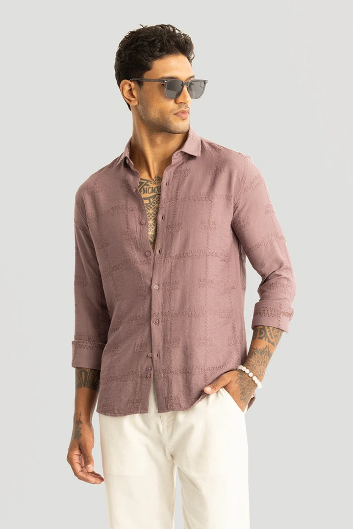 Pauline Mauve Embroidered Shirt