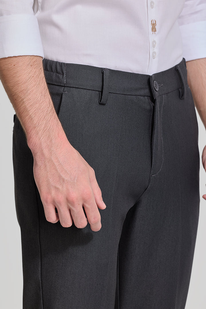 Charcoal Grey Stretch Slim Fit Trousers