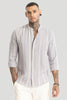 Light Blue Stripes Linen Blend Shirt