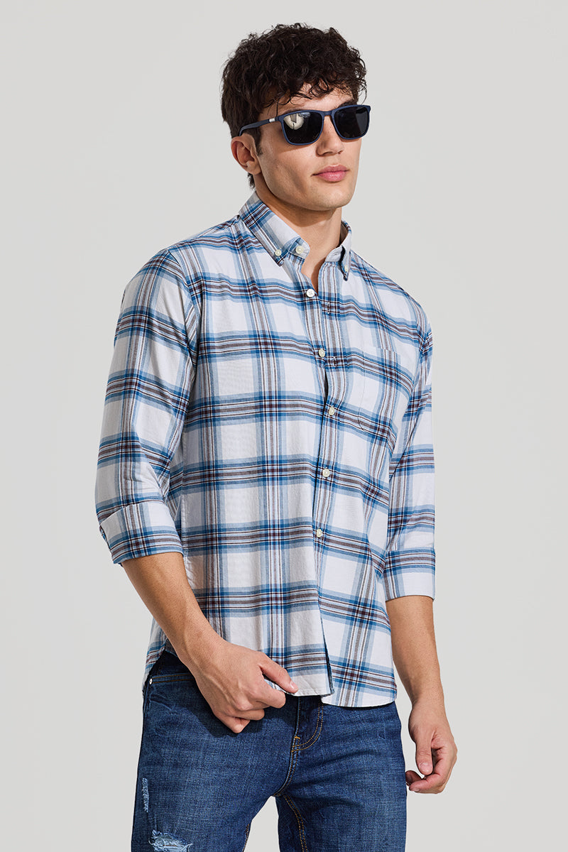 White Checks Slim Fit Shirt