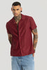 Maroon Cuban Textured shirt