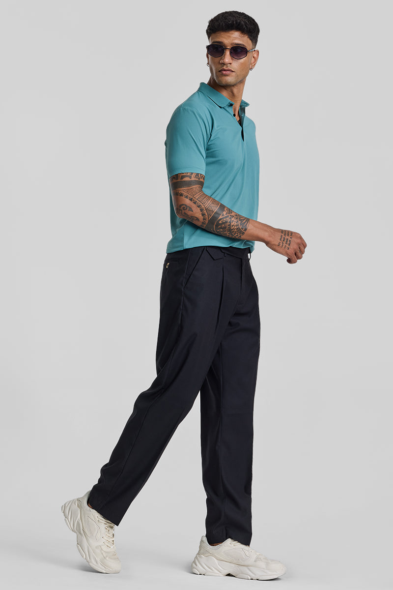 Black Relaxed Fit Korean Trousers