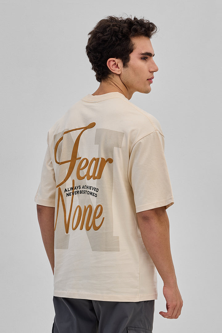 Fear None Beige Oversized T-Shirt