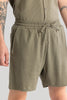 Daphne Olive Plain Shorts