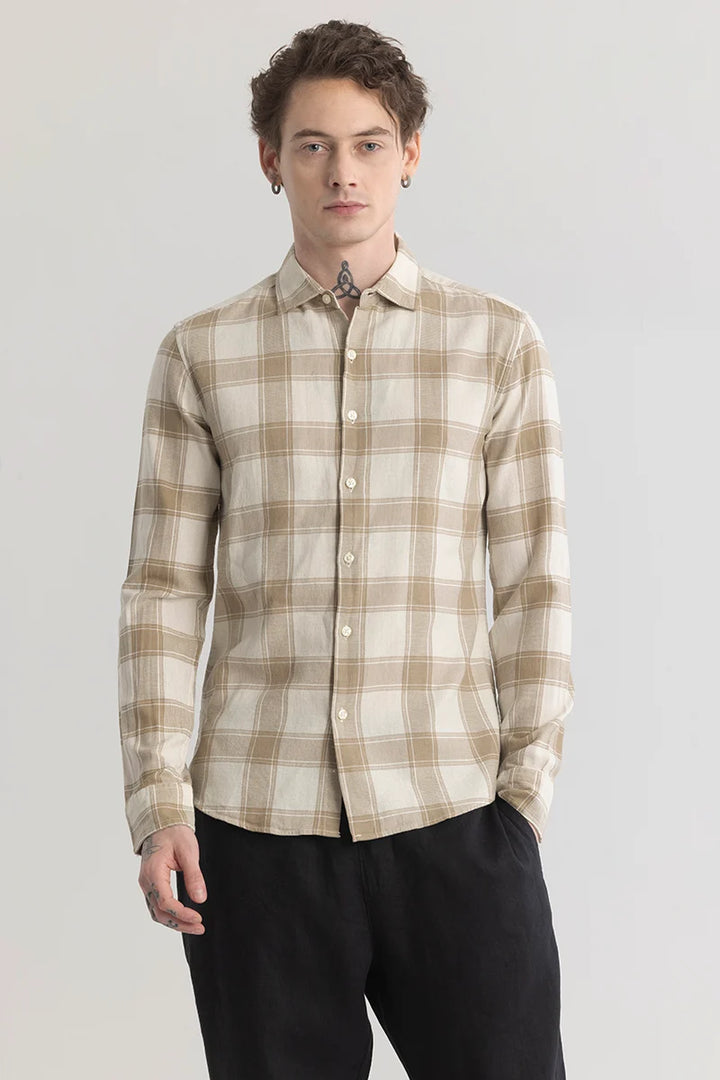 Plaiderie Beige Check Shirt