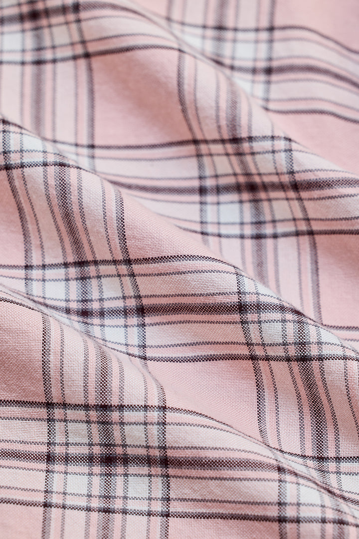 Light Pink Checks Slim Fit Shirt