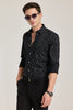 Black Printed Slim FIt Shirt