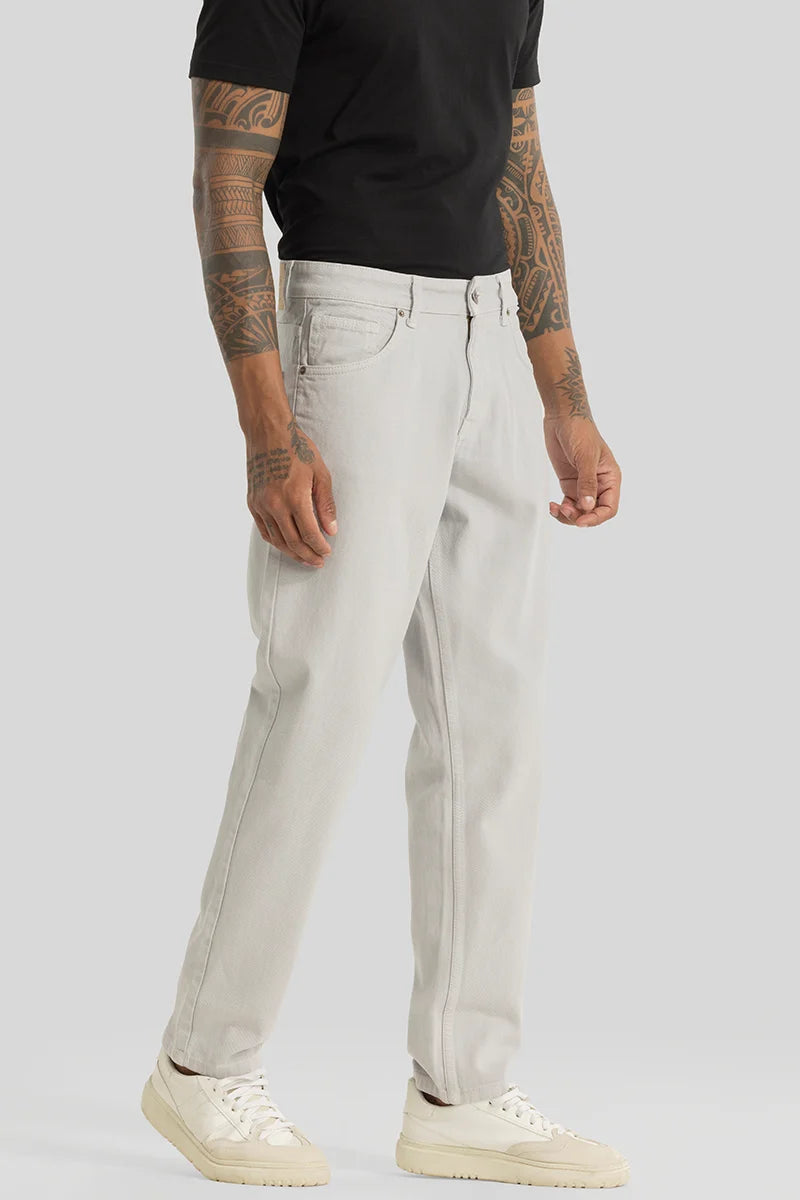 Loose Leisure Light Grey Baggy Fit Jeans