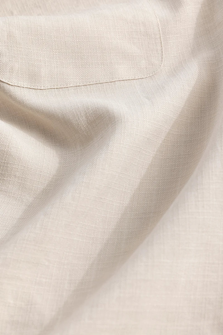 Linen Line Beige Stripe Shirt