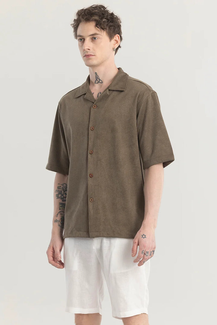 Chilluxe Brown Oversized Shirt