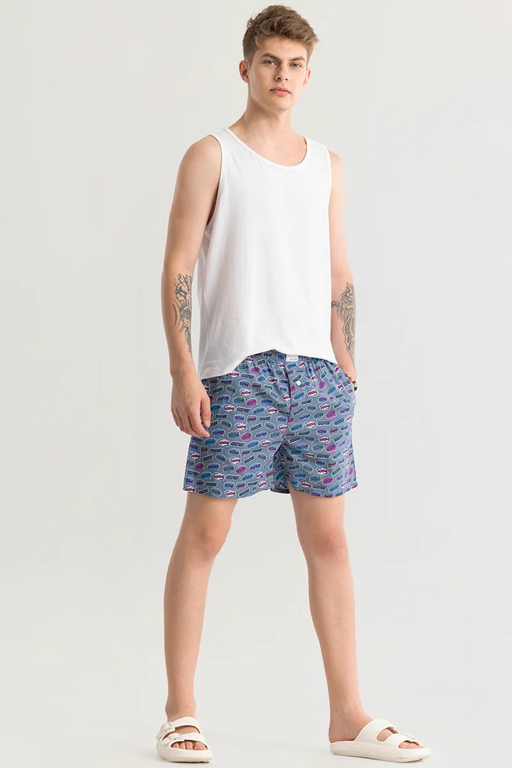 Gry Doodle Blue Printed Boxer