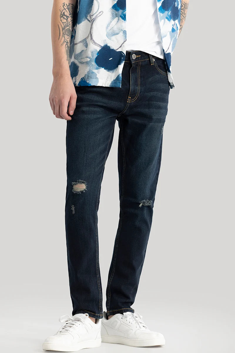 Pascaline Indigo Distressed Slim Fit Jeans