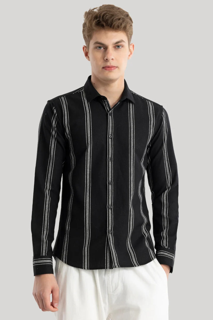 Annika Black Stripes Shirts