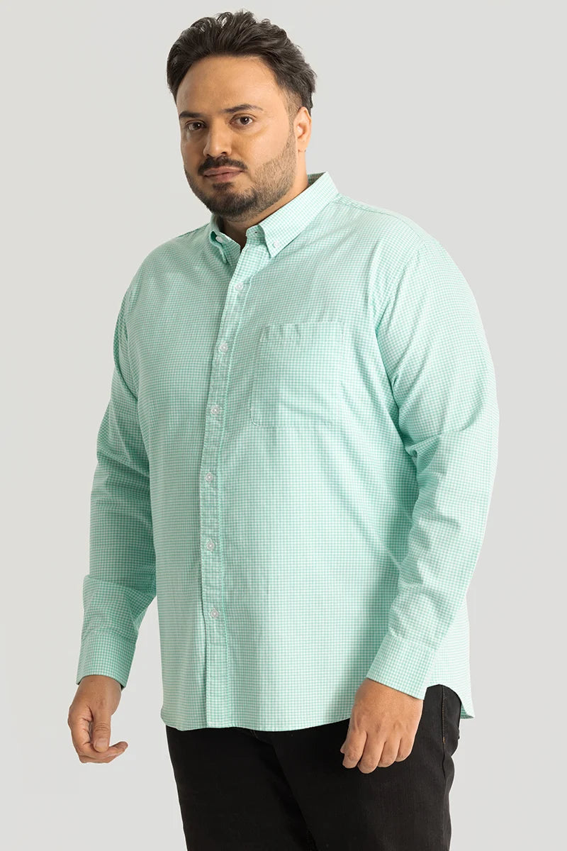 Rugero Mint Checks Plus Size Shirt