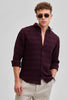 Burgundy Textured Slim Fit Shirt