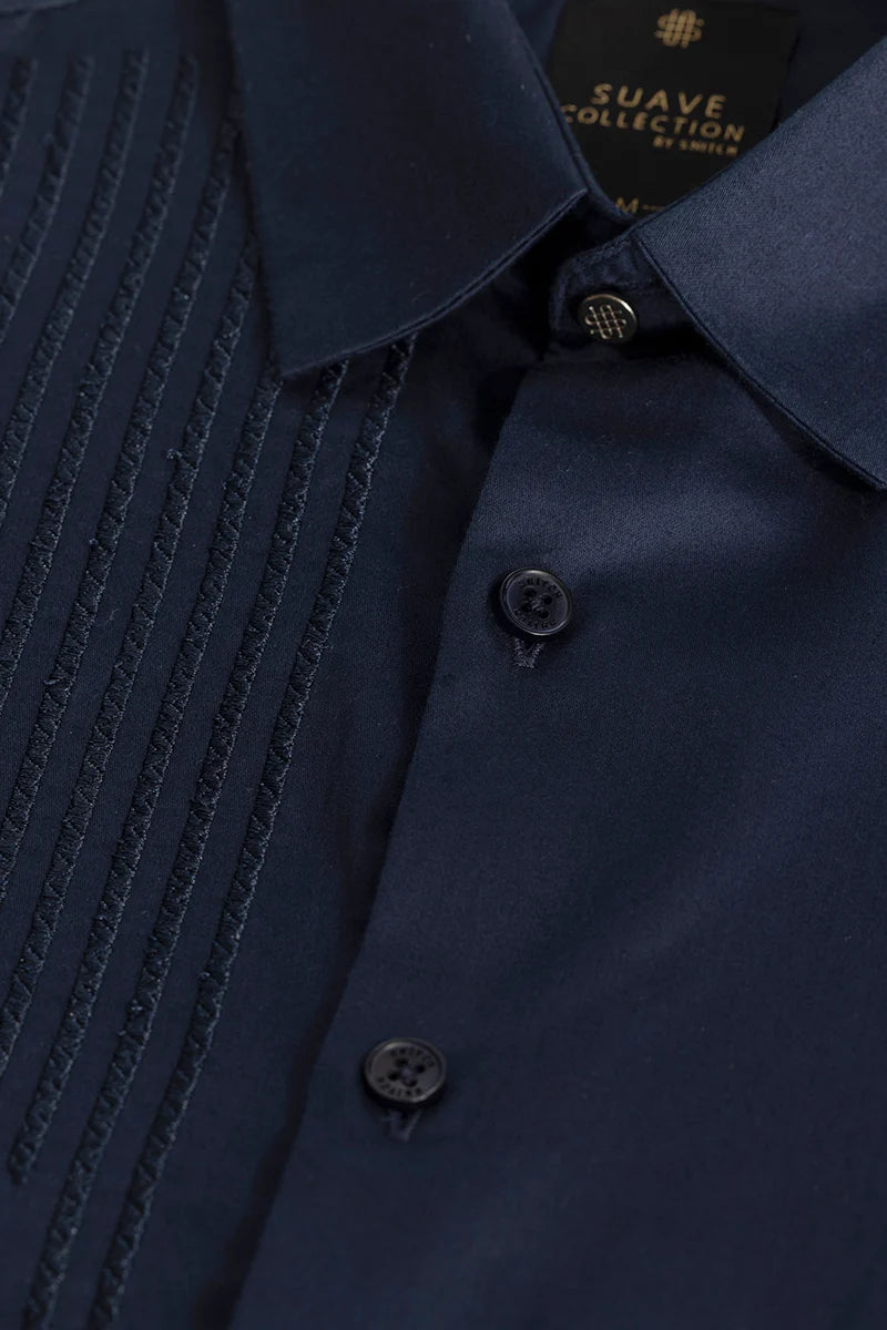 Navy Embroidered Shirt