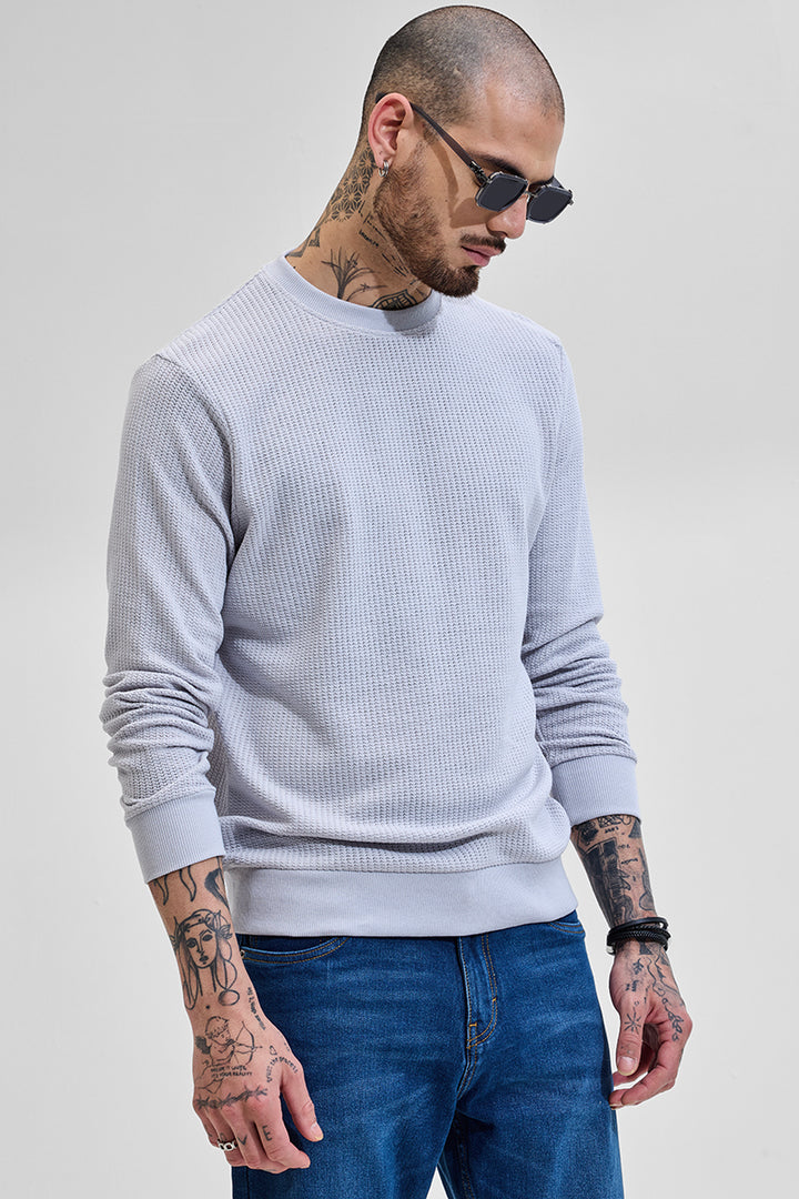 Light Grey Textured Sweatshirt