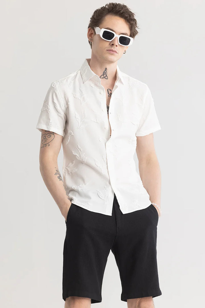 Featherique White Textured Shirt