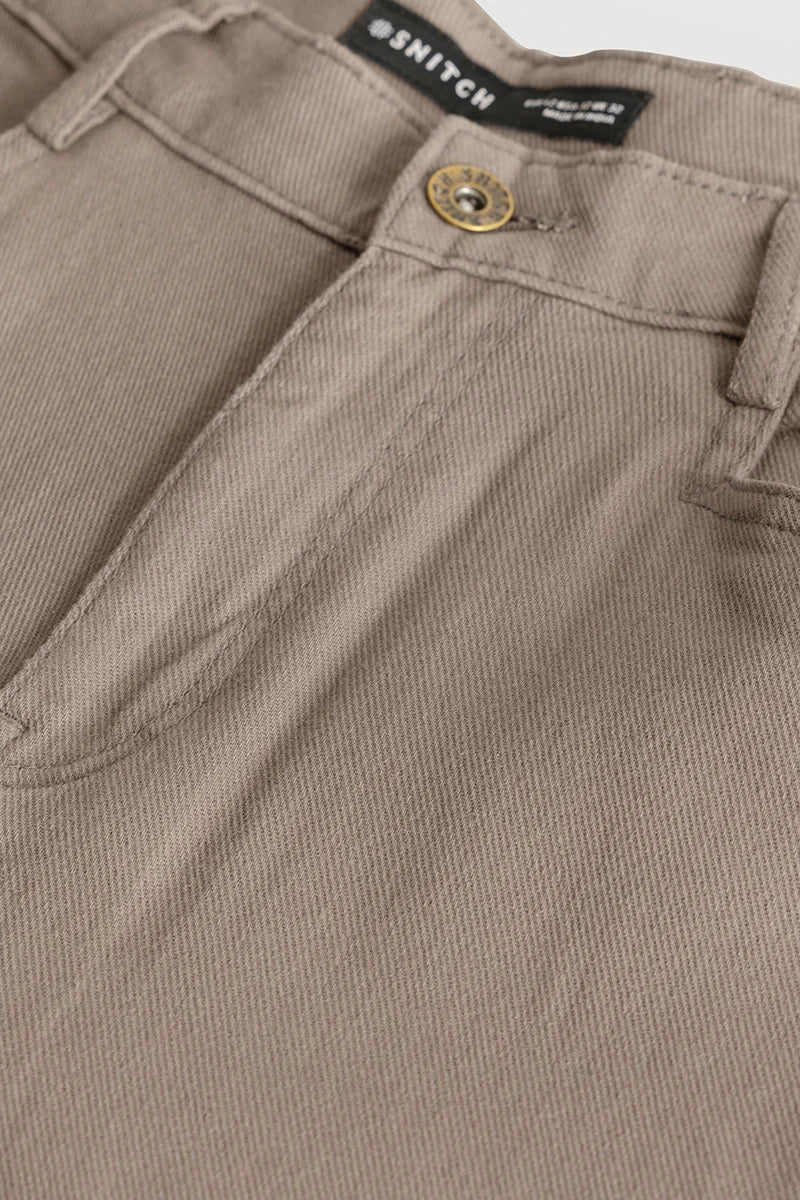 Camille Light Brown Plain Relaxed Fit Chinos