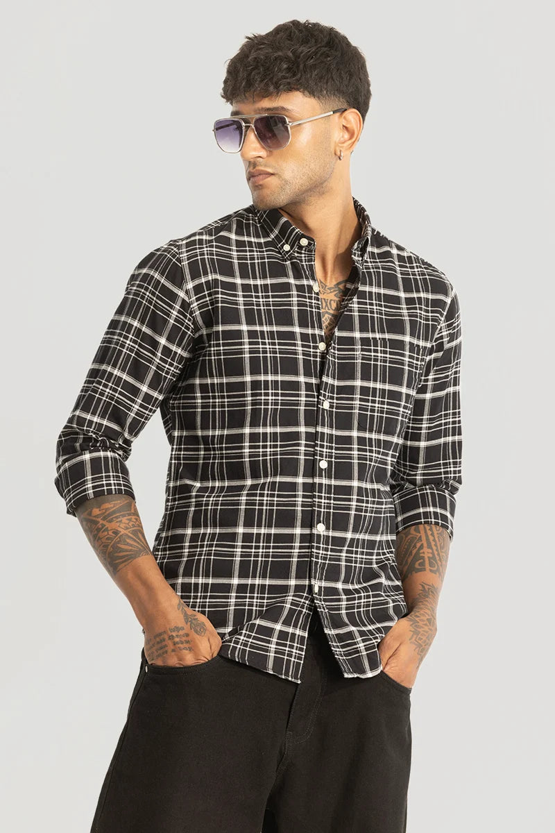 Black Checks Oxford Shirt