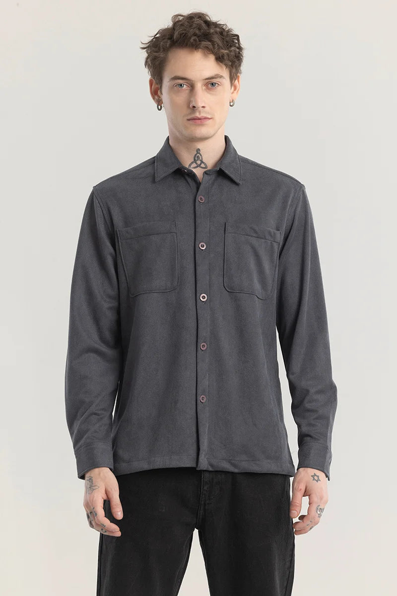 Suedineer Ash Grey Plain Shirt