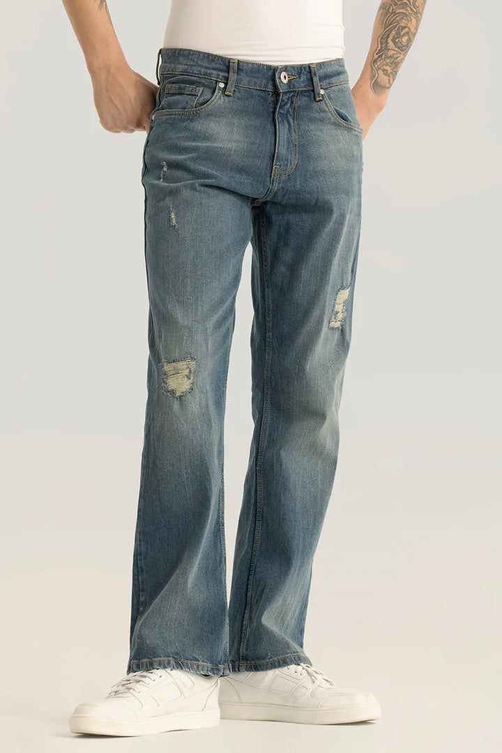 Vanguard Blue Distressed Bootcut Jeans