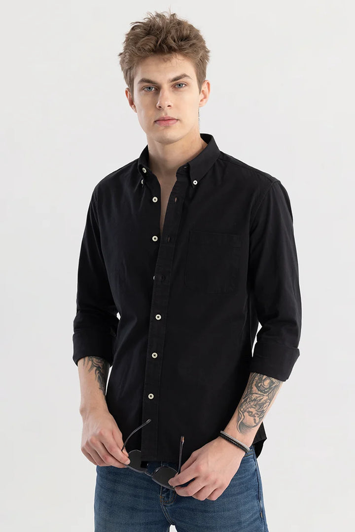 Shirtolo Plain Black Shirt