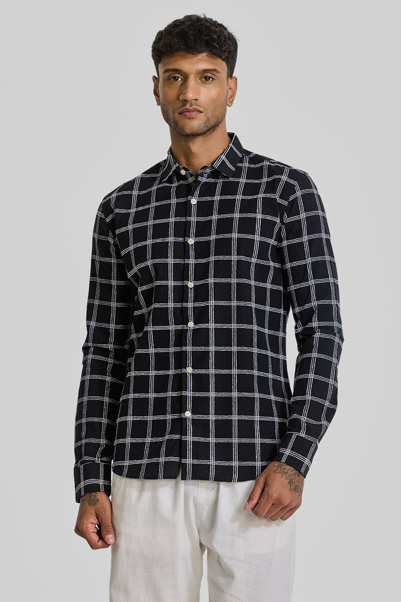 Black Checks Slim Fit Shirt