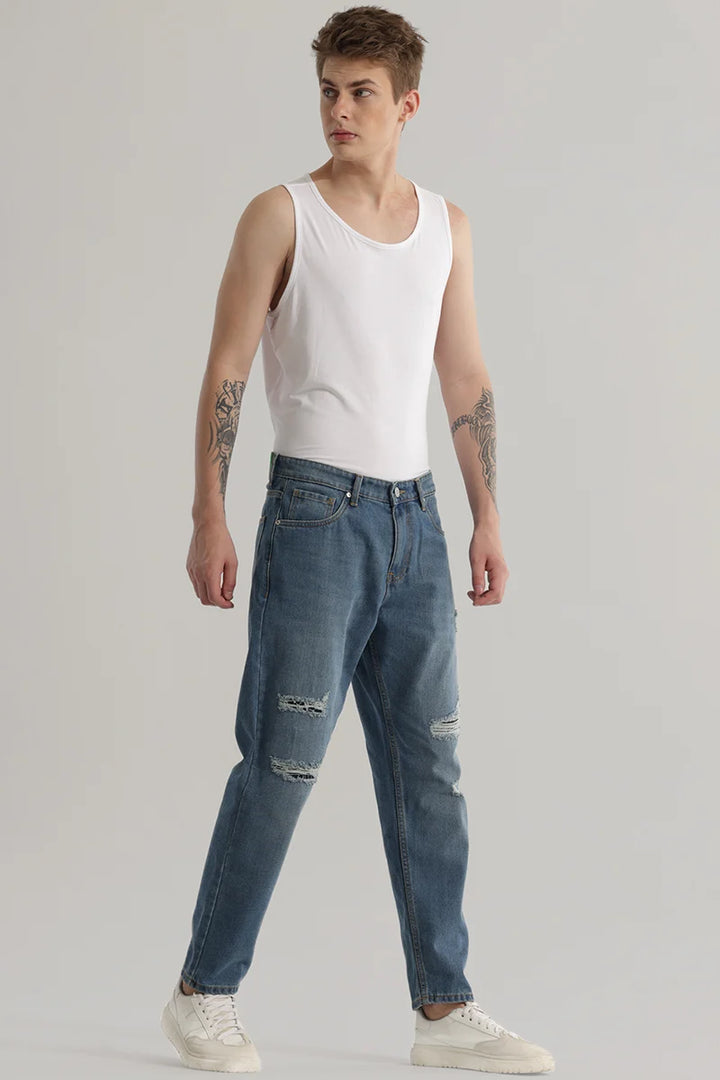 Boozy Spruce Blue Baggy Fit Jeans